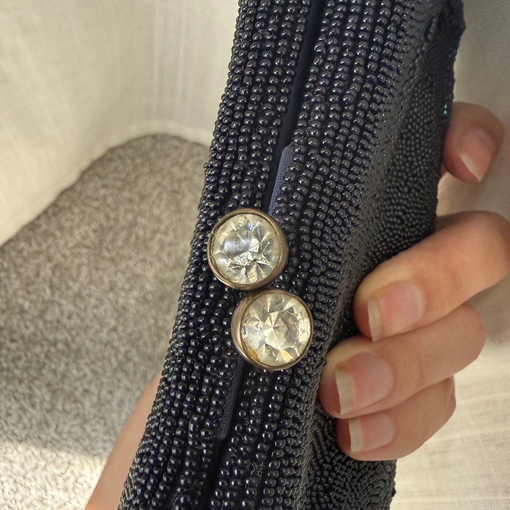 Vintage 50s/60s Beaded Clutch Iridescent Handmade Dormar MCM Mermaid Glam Luxury - Picture 6 of 12